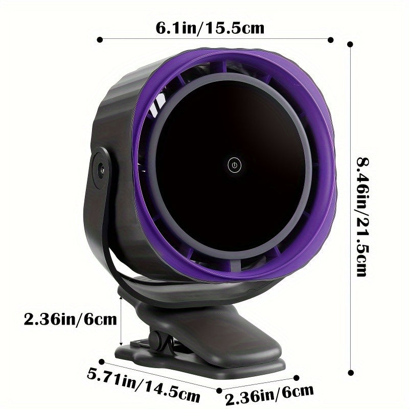 Desk fan, Digital display, rechargeable USB fan, 105° tilt, 120 speed settings, long-lasting power, portable fan, suitable for offices, bedrooms, kitchens and small travel camping places.