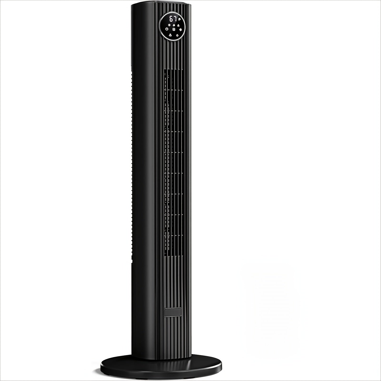 35-inch Tower Fan Portable Electric 85° Oscillating Fan Quiet Cooling Standing Bladeless Floor Fans 3 Speeds Wind Modes 12h Timer Bedroom Office, Black with White