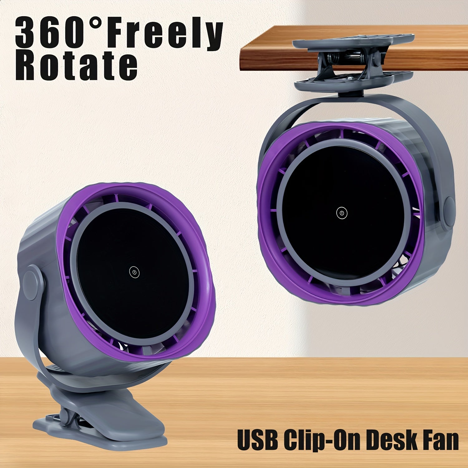 Desk fan, Digital display, rechargeable USB fan, 105° tilt, 120 speed settings, long-lasting power, portable fan, suitable for offices, bedrooms, kitchens and small travel camping places.