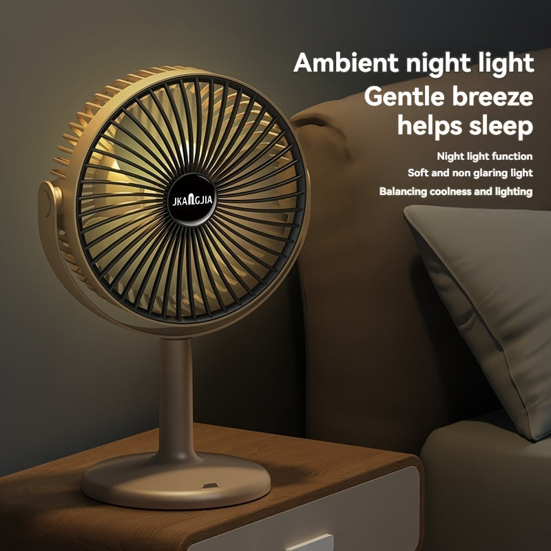 Portable Desktop Fan with USB Charging, Silent Operation, Wall-Mountable, Featuring 5-Speed Settings for Powerful Airflow, And Designed with a Phone Holder, Suitable for Use on Desks, Outdoor Trips, Camping Tents, As Well As in Living Rooms