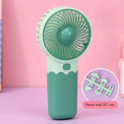1pc Dry battery mini handheld fan, small and fresh portable hanging rope, suitable for office, outdoor, travel and camping, keep cool anytime, anywhere! (without battery)