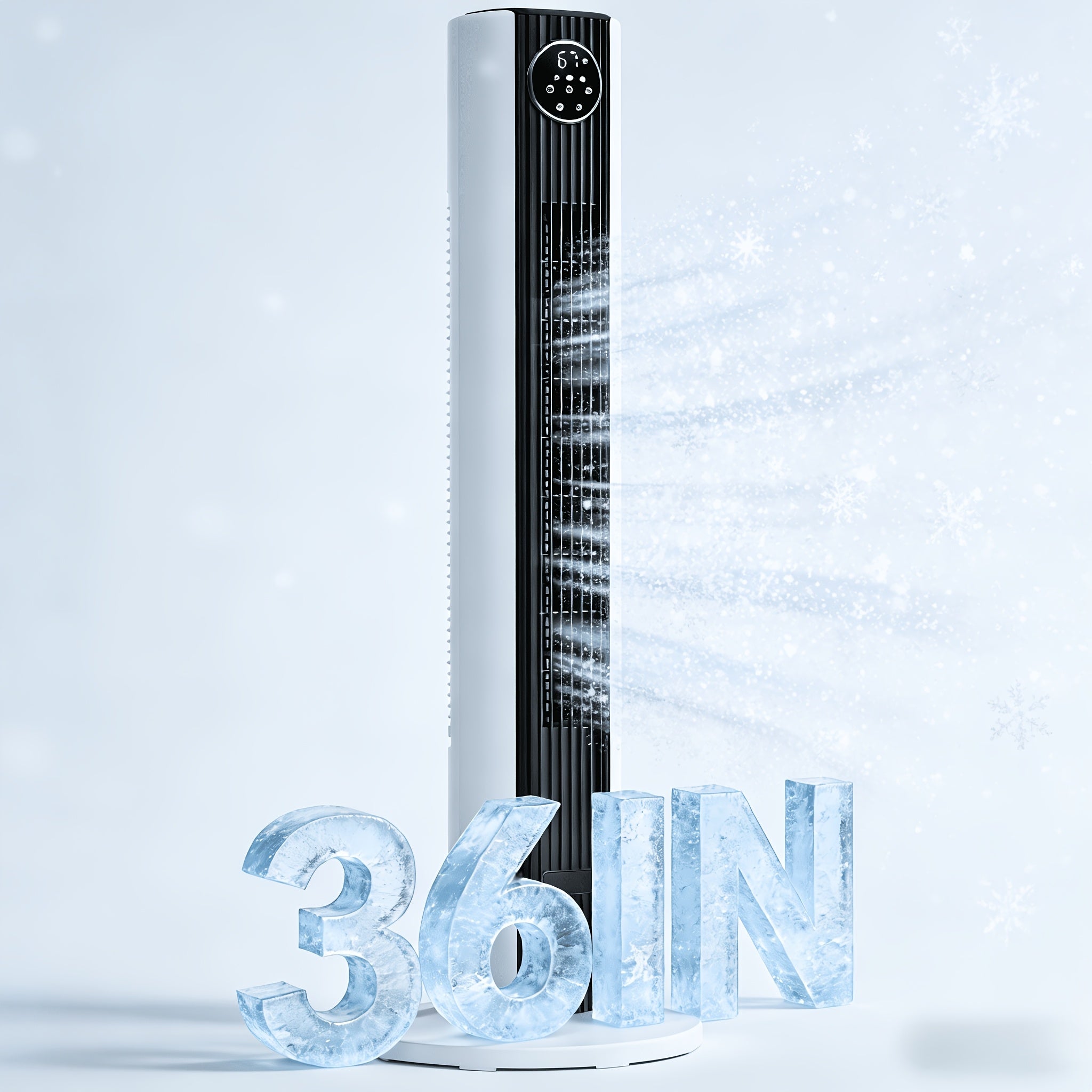 35-inch Tower Fan Portable Electric 85° Oscillating Fan Quiet Cooling Standing Bladeless Floor Fans 3 Speeds Wind Modes 12h Timer Bedroom Office, Black with White