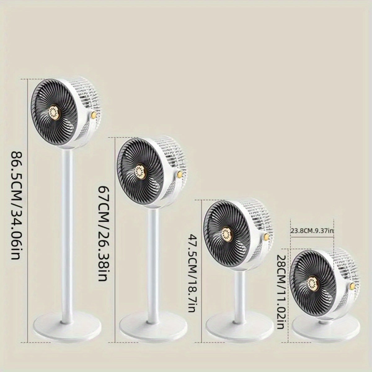 5-in-1 Adjustable Height Household Floor Fan with 5-Speed Settings, Type-C Charging Port, Modern USB Charging Port for Home Use, Dual Design for Vertical and Freestanding Air Circulator, High-Power Simple Stand. 4000mAh Battery, Ideal for Indoor