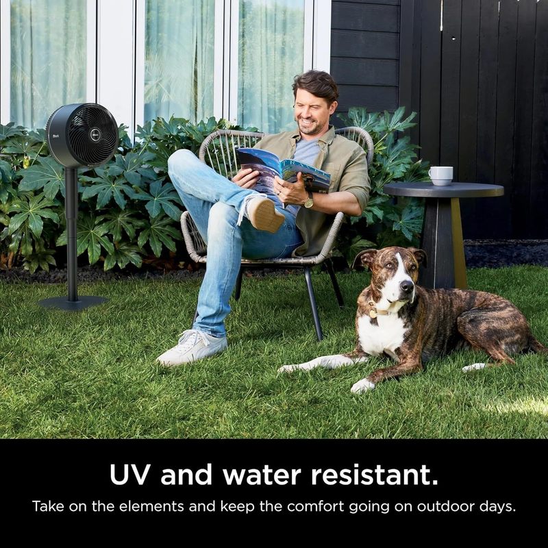 Shark R-UH205 FlexBreeze Indoor & Outdoor Fan with Pedestal & Tabletop, Portable, Remote, Quiet, Corded & Cordless, White - Scratch and Dent