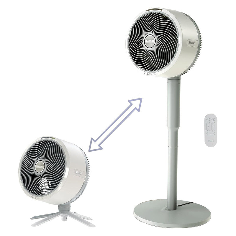 Shark R-UH205 FlexBreeze Indoor & Outdoor Fan with Pedestal & Tabletop, Portable, Remote, Quiet, Corded & Cordless, White - Scratch and Dent