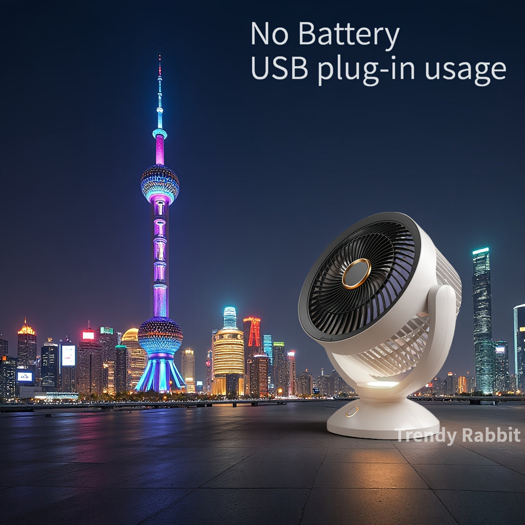 USB Plug-In Desktop Fan • Portable Air Circulation Fan • for Home Use