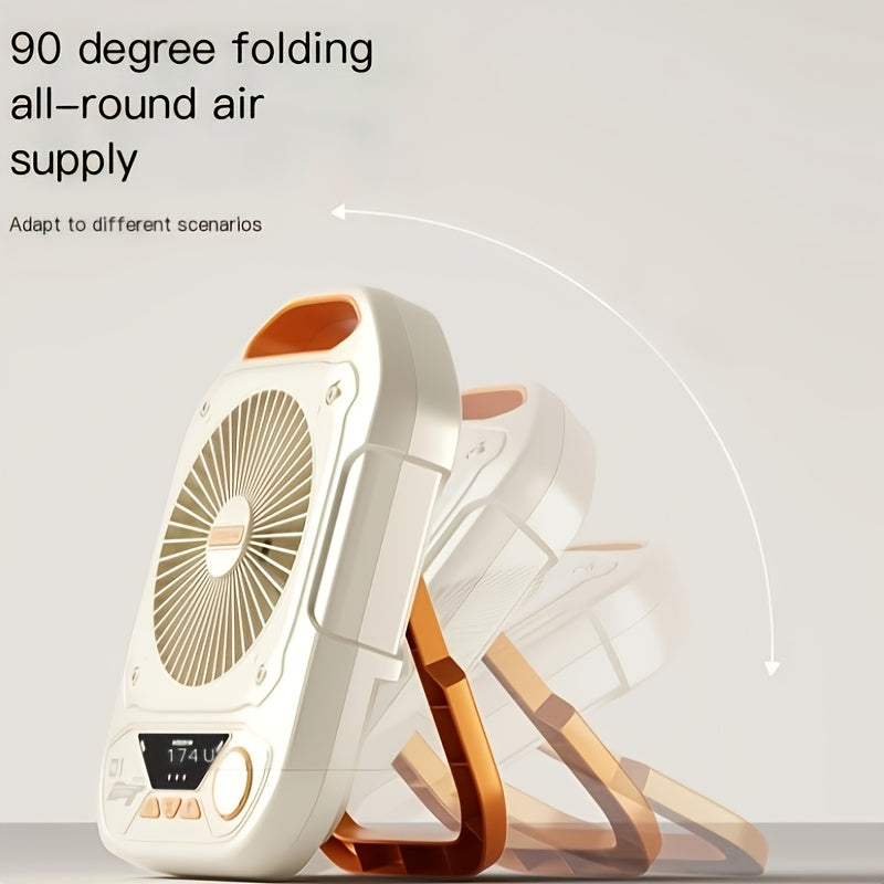 Fan Lighting Charging 3-in-1 Super Wind Portable USB Cooling Super Cool Camping Picnic BBQ Car Indoor Outdoor Fishing Cooler Adjustable