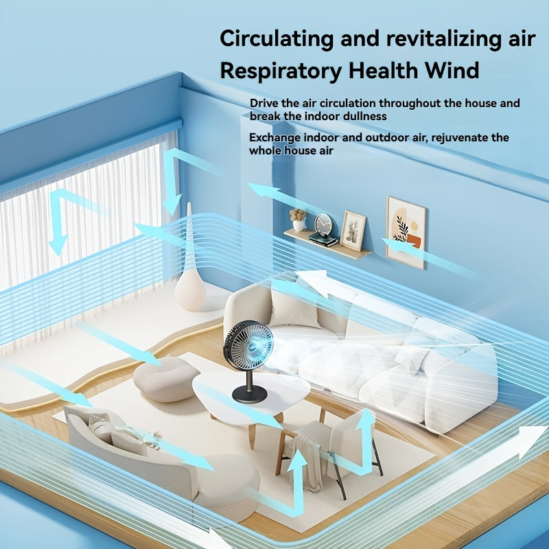 Portable Desktop Fan with USB Charging, Silent Operation, Wall-Mountable, Featuring 5-Speed Settings for Powerful Airflow, And Designed with a Phone Holder, Suitable for Use on Desks, Outdoor Trips, Camping Tents, As Well As in Living Rooms