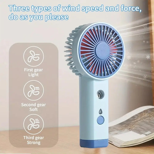 2 Portable Handheld Spray Fans, 3 Speed Adjustments, USB Charging, Push-button Control, Cool Mist Blowing, Cooling And Air Circulation Functions