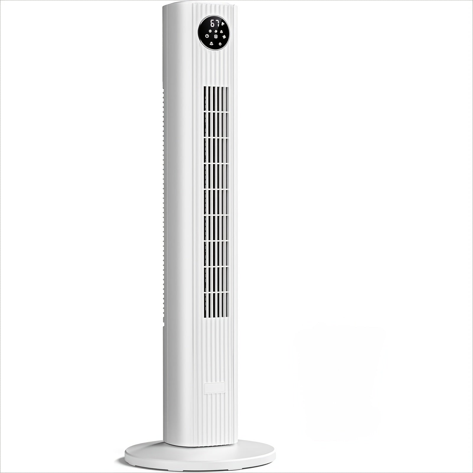35-inch Tower Fan Portable Electric 85° Oscillating Fan Quiet Cooling Standing Bladeless Floor Fans 3 Speeds Wind Modes 12h Timer Bedroom Office, Black with White