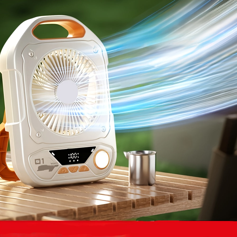 Fan Lighting Charging 3-in-1 Super Wind Portable USB Cooling Super Cool Camping Picnic BBQ Car Indoor Outdoor Fishing Cooler Adjustable